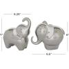 image:imageDeco 79 Porcelain Ceramic Elephant Decorative Sculpture Home Decor Statues Set of 2 Accent Figurines 6 7H SilverSilver