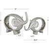 image:imageDeco 79 Porcelain Ceramic Elephant Decorative Sculpture Home Decor Statues Set of 2 Accent Figurines 6 7H SilverSilver
