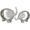 image:imageDeco 79 Porcelain Ceramic Elephant Decorative Sculpture Home Decor Statues Set of 2 Accent Figurines 6 7H SilverSilver