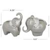 image:imageDeco 79 Porcelain Ceramic Elephant Decorative Sculpture Home Decor Statues Set of 2 Accent Figurines 6 7H SilverSilver