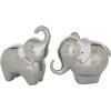image:imageDeco 79 Porcelain Ceramic Elephant Decorative Sculpture Home Decor Statues Set of 2 Accent Figurines 6 7H SilverSilver