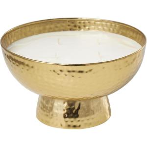 image:imageDeco 79 Metal Decorative Candle English Garden Scented Wide Hammered 70 oz 4 Wick Aromatherapy Candle with White Wax Wax Aromatherapy Candle 10 x 10 x 6 GoldSMALL SIZE