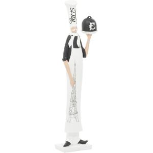 image:imageDeco 79 Polystone Chef Decorative Sculpture Home Decor Statue Accent Figurine 5 x 3 x 20 White