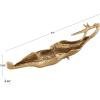 image:imageDeco 79 Aluminum Metal Leaf Decorative Bowl Decorative Bowl Textured Folded Decorative Container with Stem Decorative Keepsake Box 27 x 9 x 8 GoldGold