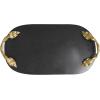image:imageDeco 79 Marble Living Room Decor Tray Oval Ottoman Tray with Gold Leaf Handles Serving Tray 19 x 10 x 2 BlackBlack