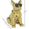 image:imageCosmoLiving by Cosmopolitan Ceramic Bulldog Decorative Sculpture Home Decor Statue with Sunglasses Accent Figurine 6 x 10 x 12 GoldGold