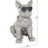 image:imageCosmoLiving by Cosmopolitan Ceramic Bulldog Decorative Sculpture Home Decor Statue with Sunglasses Accent Figurine 6 x 10 x 12 GoldSilver
