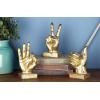 image:imageCosmoLiving by Cosmopolitan Polystone Hands Decorative Sculpture Home Decor Statues Set of 3 Accent Figurines 7 7 6H Gold