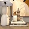 image:imageCosmoLiving by Cosmopolitan Porcelain Ceramic Fruit Decorative Sculpture Pineapple Home Decor Statue with Gold Leaves Accent Figurine 4 x 4 x 10 White