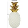 image:imageCosmoLiving by Cosmopolitan Porcelain Ceramic Fruit Decorative Sculpture Pineapple Home Decor Statue with Gold Leaves Accent Figurine 4 x 4 x 10 White