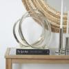 image:imageDeco 79 Aluminum Metal Abstract Decorative Sculpture Looped Home Decor Statue Accent Figurine 12 x 7 x 13 SilverSilver