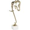 image:imageDeco 79 Aluminum Metal Elephant Decorative Sculpture Tall Cutout Silhouette Home Decor Statue with Marble Base Accent Figurine 9 x 9 x 27 GoldGold