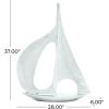image:imageDeco 79 Aluminum Metal Sail Boat Decorative Sculpture Home Decor Statue Accent Figurine 28 x 6 x 37 SilverSilver