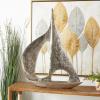 image:imageDeco 79 Aluminum Metal Sail Boat Decorative Sculpture Home Decor Statue Accent Figurine 28 x 6 x 37 SilverSilver