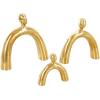 image:imageDeco 79 Ceramic Family Decorative Sculpture Abstract Arched Home Decor Statues Set of 3 Accent Figurines 11 9 6 H Gold