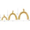 image:imageDeco 79 Ceramic Family Decorative Sculpture Abstract Arched Home Decor Statues Set of 3 Accent Figurines 11 9 6 H Gold