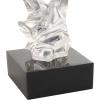 image:imageDeco 79 Glass Abstract Decorative Sculpture Home Decor Statue with Black Square Base Accent Figurine 14 x 6 x 29 ClearClear