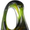 image:imageDeco 79 Glass Abstract Decorative Sculpture Ombre Cutout Home Decor Statue with Amber Accents Accent Figurine 8 x 4 x 17 BlackGreen