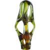 image:imageDeco 79 Glass Abstract Decorative Sculpture Ombre Cutout Home Decor Statue with Amber Accents Accent Figurine 8 x 4 x 17 BlackGreen