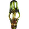 image:imageDeco 79 Glass Abstract Decorative Sculpture Ombre Cutout Home Decor Statue with Amber Accents Accent Figurine 8 x 4 x 17 BlackGreen