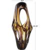 image:imageDeco 79 Glass Abstract Decorative Sculpture Ombre Cutout Home Decor Statue with Amber Accents Accent Figurine 8 x 4 x 17 BlackYellow