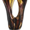 image:imageDeco 79 Glass Abstract Decorative Sculpture Ombre Cutout Home Decor Statue with Amber Accents Accent Figurine 8 x 4 x 17 BlackYellow
