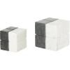 image:imageDeco 79 Marble Geometric Decorative Sculpture Dice Home Decor Statues with Black Accent Set of 2 Accent Figurines 4 3 H WhiteWhite
