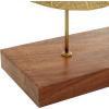 image:imageDeco 79 Metal Geometric Decorative Sculpture Plate Home Decor Statue with Wood Stand Accent Figurine 22 x 6 x 27 GoldGold