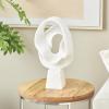 image:imageDeco 79 Polystone Abstract Decorative Sculpture Twisted Wave Home Decor Statue with Elevated Base Accent Figurine 17 x 11 x 19 White10 x 6 x 19