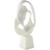image:imageDeco 79 Polystone Abstract Decorative Sculpture Twisted Wave Home Decor Statue with Elevated Base Accent Figurine 17 x 11 x 19 White10 x 6 x 19