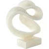 image:imageDeco 79 Polystone Abstract Decorative Sculpture Twisted Wave Home Decor Statue with Elevated Base Accent Figurine 17 x 11 x 19 White17 x 11 x 19