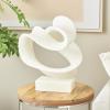 image:imageDeco 79 Polystone Abstract Decorative Sculpture Twisted Wave Home Decor Statue with Elevated Base Accent Figurine 17 x 11 x 19 White17 x 11 x 19