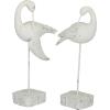 image:imageDeco 79 Polystone Bird Decorative Sculpture Home Decor Statues with Blue Coral Patterns and Wood Inspired Bases Set of 2 Accent Figurines 16 15H WhiteWhite