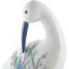 image:imageDeco 79 Polystone Bird Decorative Sculpture Home Decor Statues with Blue Coral Patterns and Wood Inspired Bases Set of 2 Accent Figurines 16 15H WhiteWhite