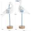 image:imageDeco 79 Polystone Bird Decorative Sculpture Home Decor Statues with Blue Coral Patterns and Wood Inspired Bases Set of 2 Accent Figurines 16 15H WhiteWhite
