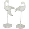 image:imageDeco 79 Polystone Bird Decorative Sculpture Home Decor Statues with Blue Coral Patterns and Wood Inspired Bases Set of 2 Accent Figurines 16 15H WhiteWhite