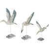 image:imageDeco 79 Polystone Bird Decorative Sculpture Home Decor Statues with Blue Coral Patterns and Wood Inspired Bases Set of 2 Accent Figurines 16 15H WhiteBlue