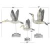 image:imageDeco 79 Polystone Bird Decorative Sculpture Home Decor Statues with Blue Coral Patterns and Wood Inspired Bases Set of 2 Accent Figurines 16 15H WhiteGray