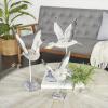 image:imageDeco 79 Polystone Bird Decorative Sculpture Home Decor Statues with Blue Coral Patterns and Wood Inspired Bases Set of 2 Accent Figurines 16 15H WhiteGray