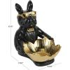 image:imageDeco 79 Polystone Dog Decorative Sculpture Sitting and Standing Home Decor Statues Set of 2 Accent Figurines 5W 9H GoldBlack