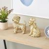 image:imageDeco 79 Polystone Dog Decorative Sculpture Sitting and Standing Home Decor Statues Set of 2 Accent Figurines 5W 9H GoldGold