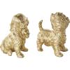 image:imageDeco 79 Polystone Dog Decorative Sculpture Sitting and Standing Home Decor Statues Set of 2 Accent Figurines 5W 9H GoldGold