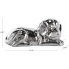 image:imageDeco 79 Polystone Dog Decorative Sculpture Sitting and Standing Home Decor Statues Set of 2 Accent Figurines 5W 9H GoldSilver