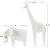 image:imageDeco 79 Polystone Elephant Giraffe Decorative Sculpture Cubist Inspired Home Decor Statues with Gold Accents Set of 2 Accent Figurines 7 16 H WhiteWhite