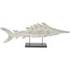 image:imageDeco 79 Polystone Fish Decorative Sculpture Home Decor Statue with Blue Floral Patterns and Stand Accent Figurine 15 x 3 x 10 WhiteCream