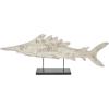image:imageDeco 79 Polystone Fish Decorative Sculpture Home Decor Statue with Blue Floral Patterns and Stand Accent Figurine 15 x 3 x 10 WhiteCream