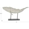 image:imageDeco 79 Polystone Fish Decorative Sculpture Home Decor Statue with Blue Floral Patterns and Stand Accent Figurine 15 x 3 x 10 WhiteCream