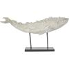 image:imageDeco 79 Polystone Fish Decorative Sculpture Home Decor Statue with Blue Floral Patterns and Stand Accent Figurine 15 x 3 x 10 WhiteCream