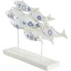 image:imageDeco 79 Polystone Fish Decorative Sculpture Home Decor Statue with Blue Floral Patterns and Stand Accent Figurine 15 x 3 x 10 WhiteWhite