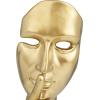 image:imageDeco 79 Polystone Mask Decorative Sculpture Quiet Gesture Home Decor Statue Accent Figurine 6 x 5 x 17 GoldGold